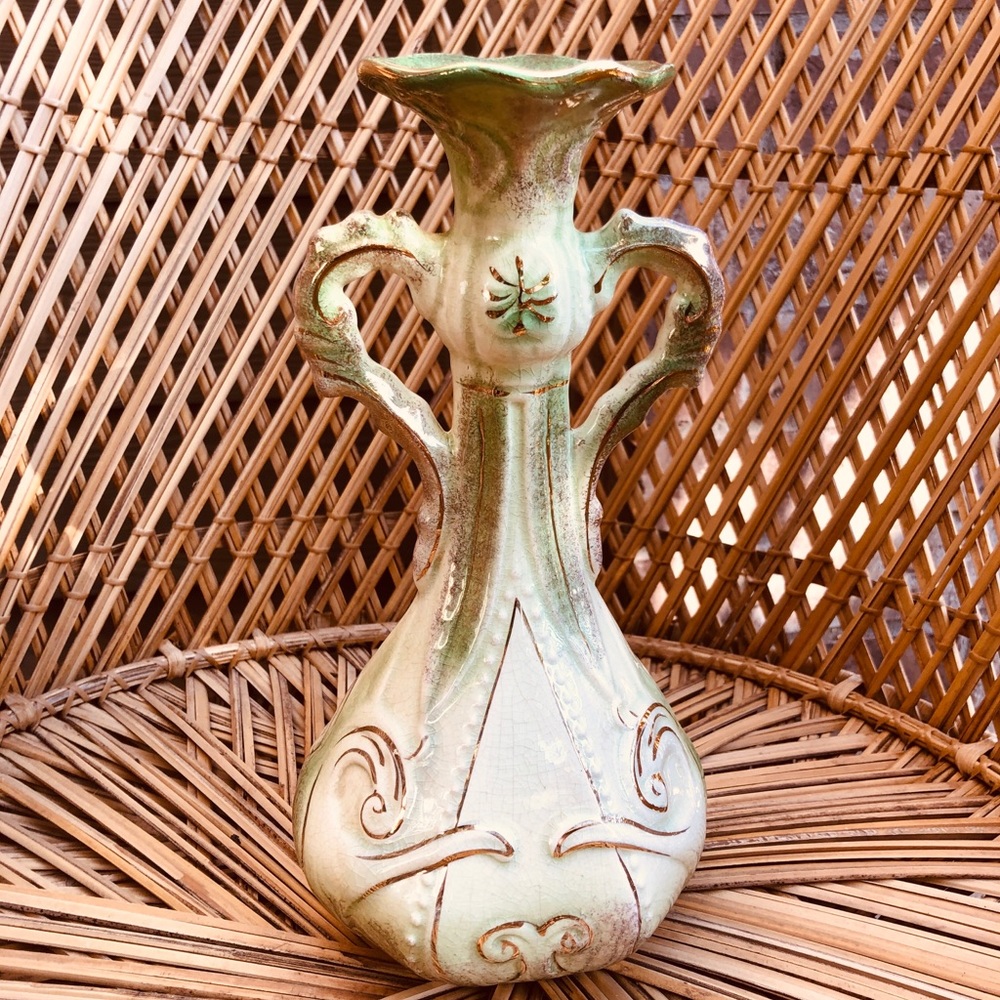 Vintage Royal Fenton Green Vase